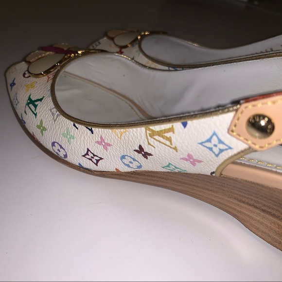 SOLD-Rare Louis Vuitton Butterfly Primrose Wedges - Picture 9 of 15